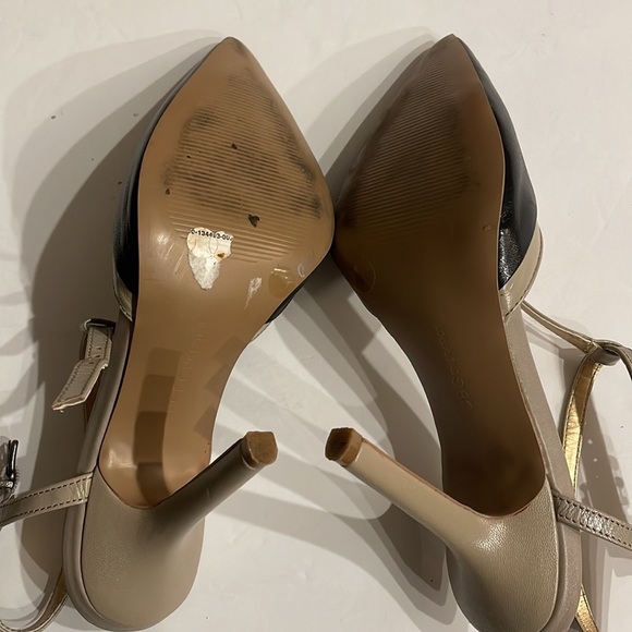 BCBGeneration leather T strap sling back two tone heels pointed toe size 7 - Picture 13 of 16